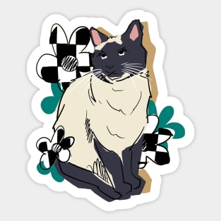 Floral cat Sticker